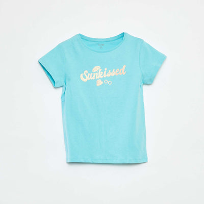 T-shirt imprimé fantaisie BLEU