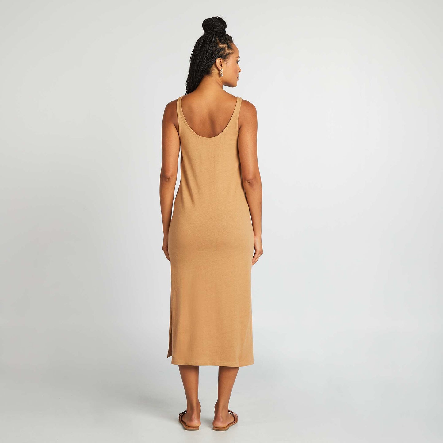 Robe longue de plage lin BEIGE