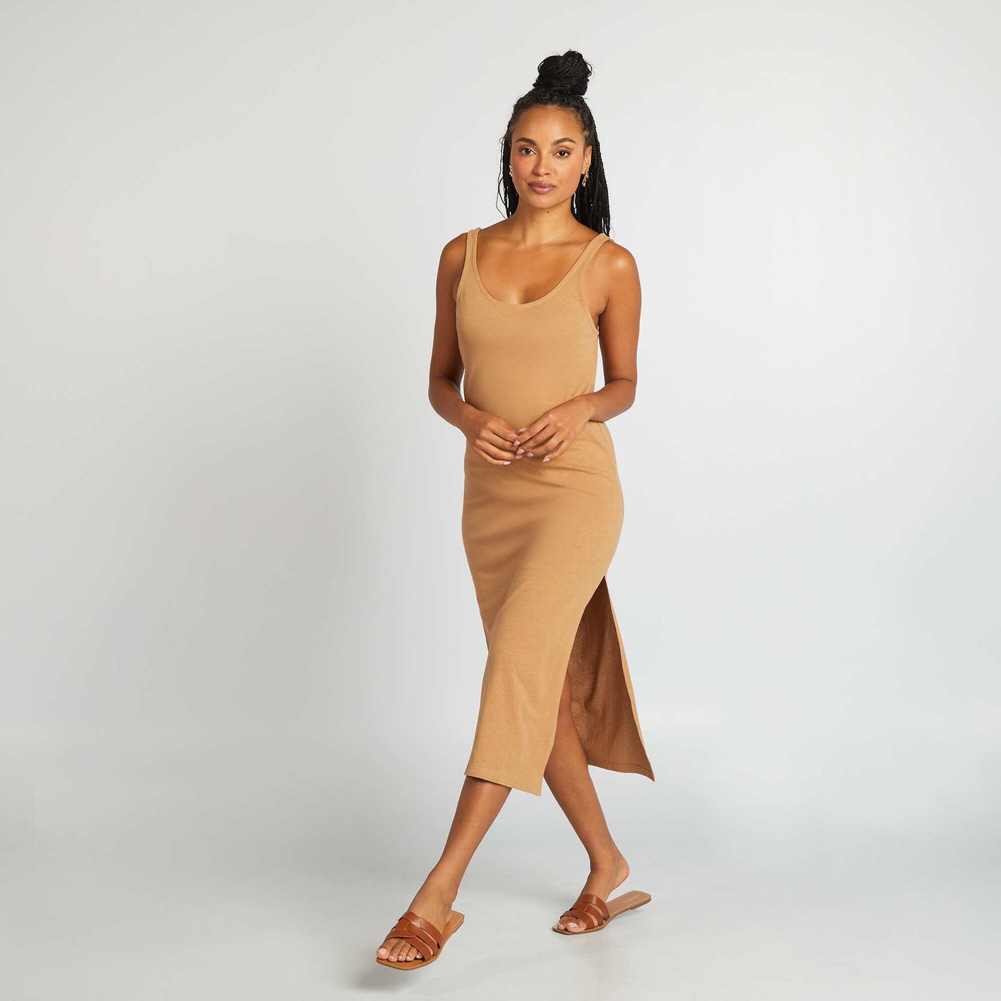 Robe longue de plage lin BEIGE