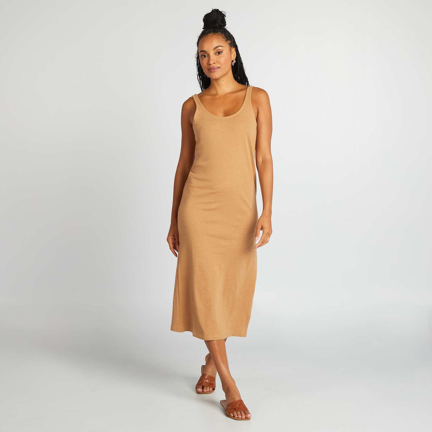 Robe longue de plage lin BEIGE