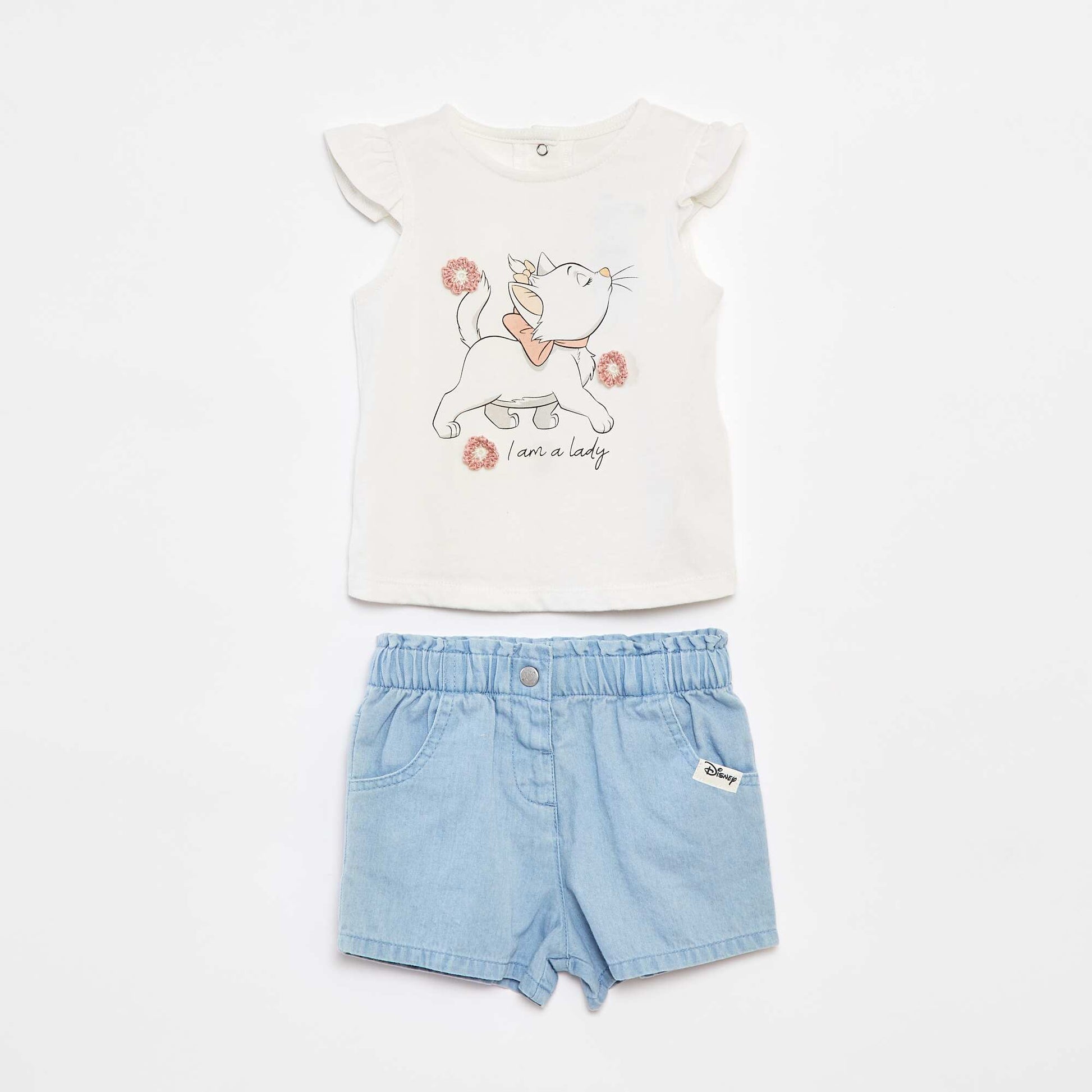 Ensemble débardeur + short imprimé 'Marie' BLANC