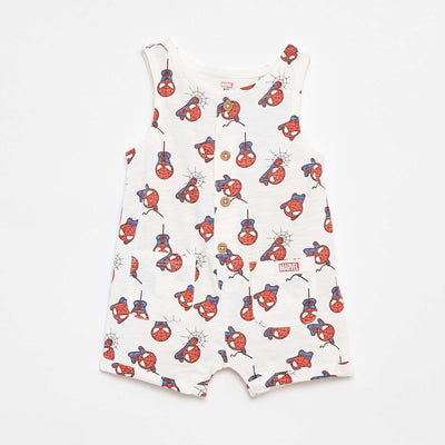 Barboteuse courte imprimé 'Spiderman' BLANC/ROUGE