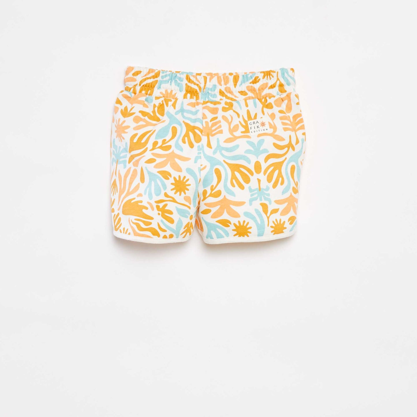 Short en molleton imprimé - Grafik Edition BLANC