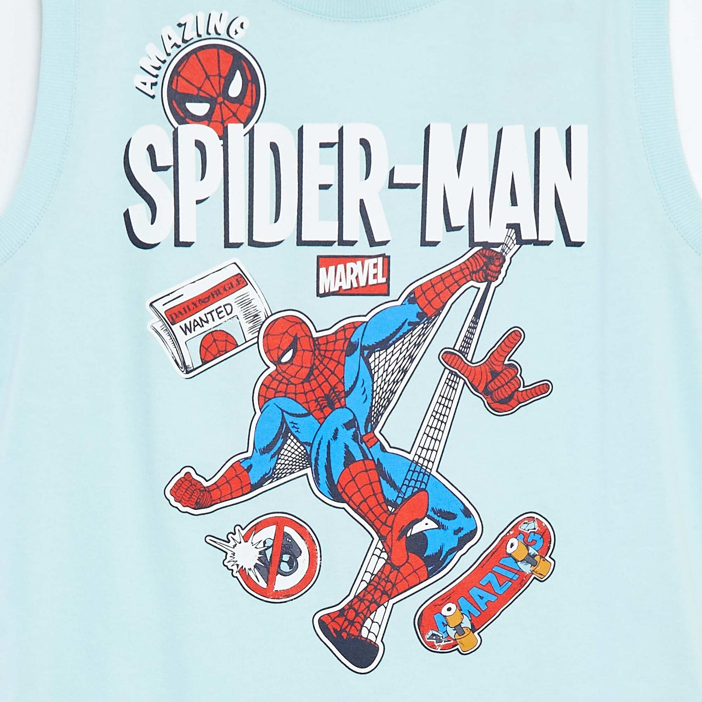 Pyjama court t-shirt sans manches + short 'Spiderman' 'Marvel' - 2 pièces BLEU