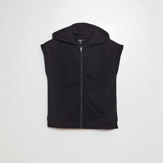 Sweat zippé sans manches NOIR