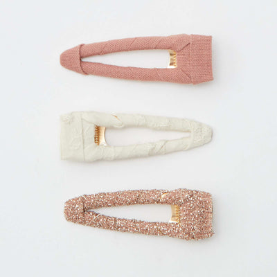 Pinces en tissu - lot de 3 ROSE