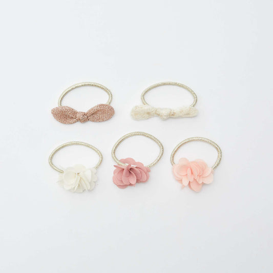 Lot de 5 élastiques cérémonie ROSE