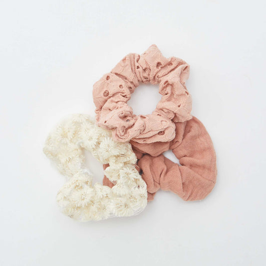 Lot de 3 chouchous cérémonie ROSE