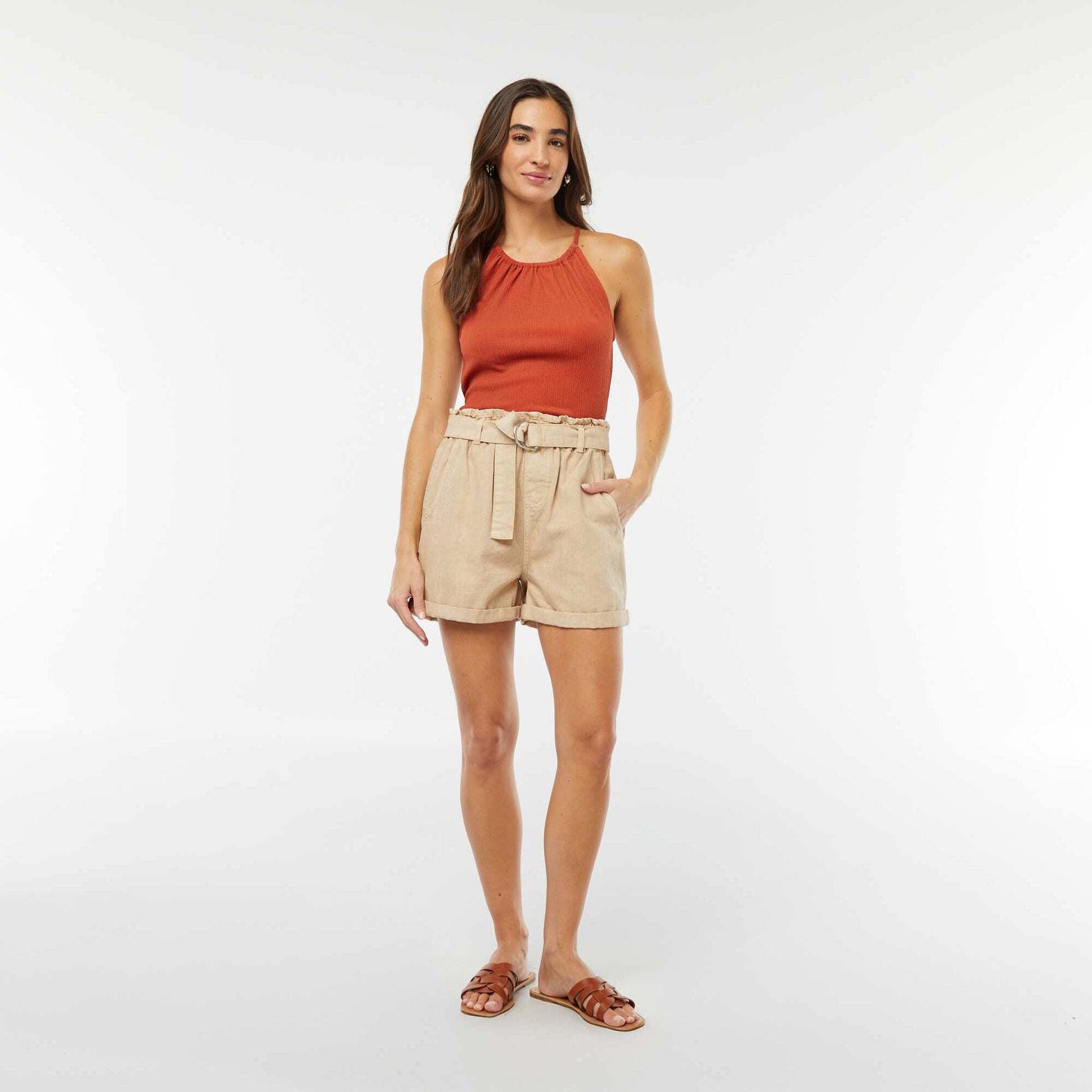 Débardeur avec col élastique ROUGE