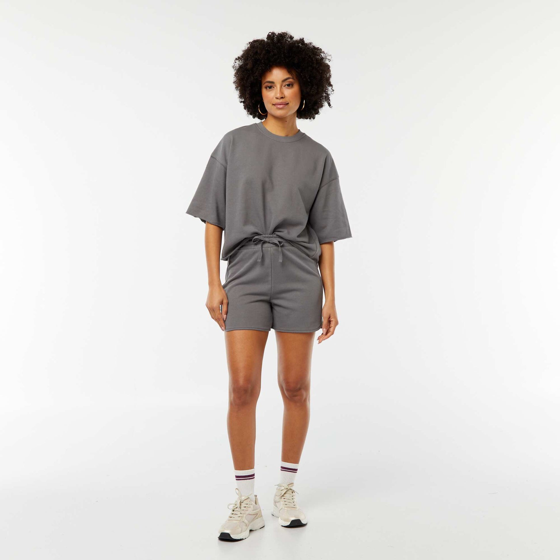 Sweat ample à manches courtes GRIS