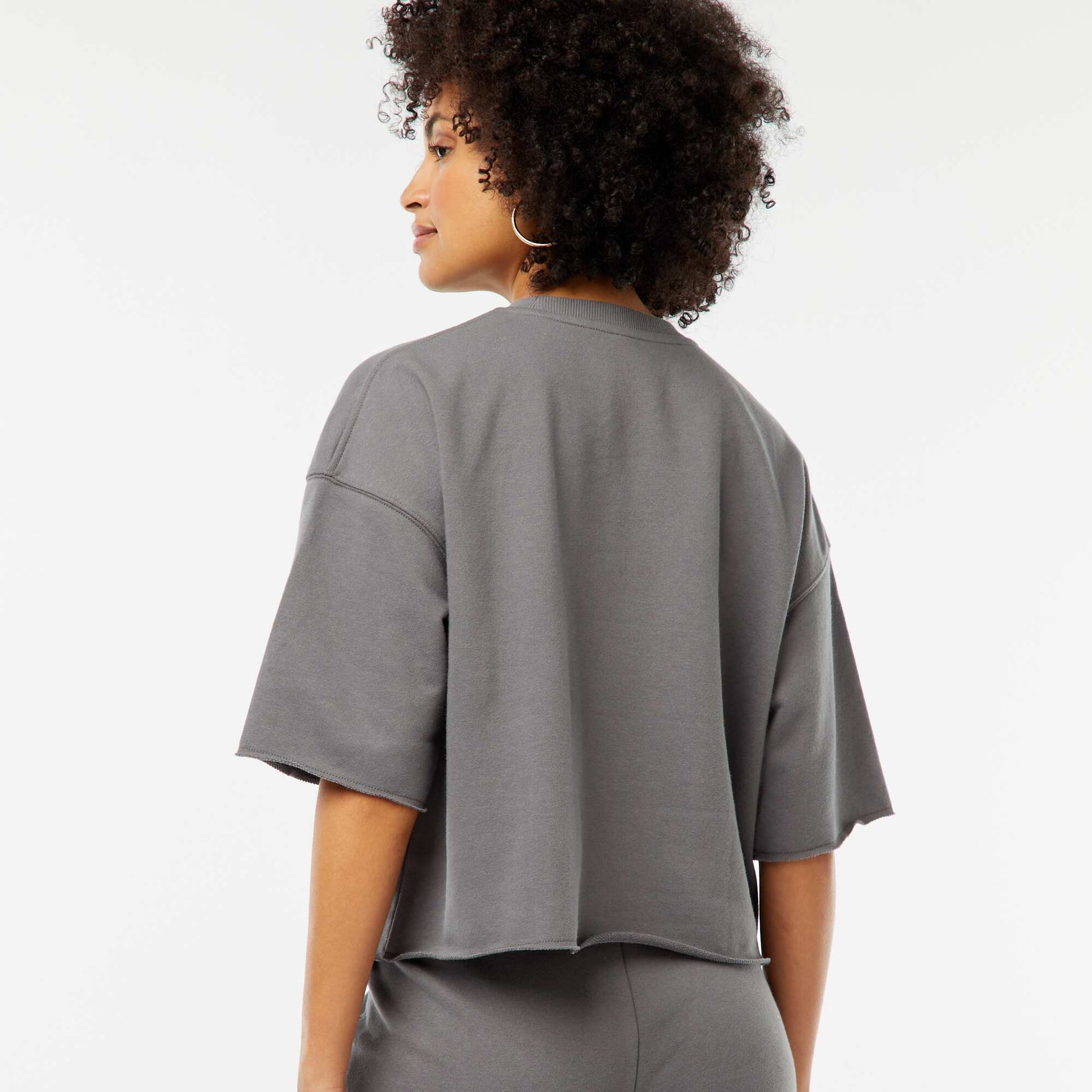 Sweat ample à manches courtes GRIS