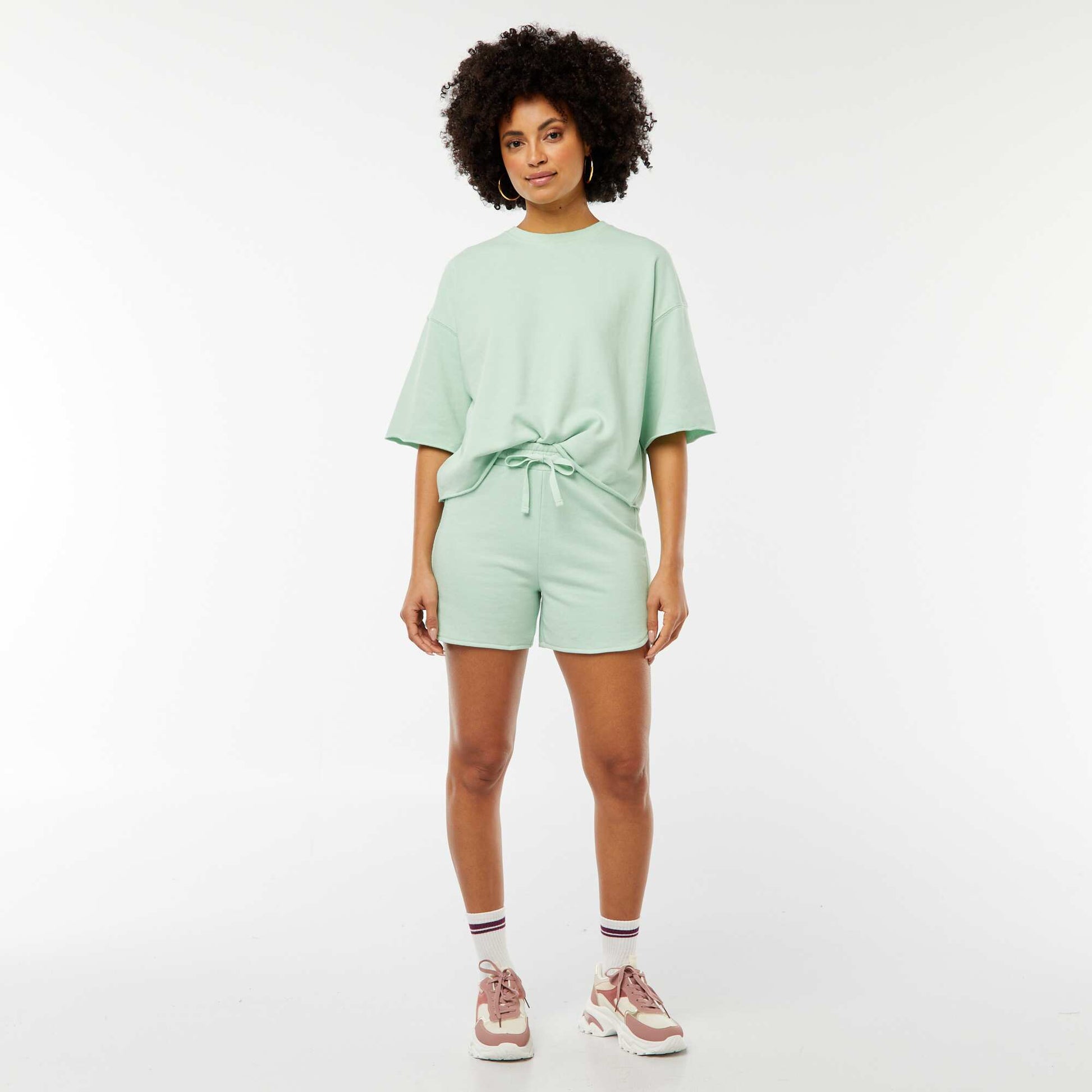 Sweat ample à manches courtes VERT