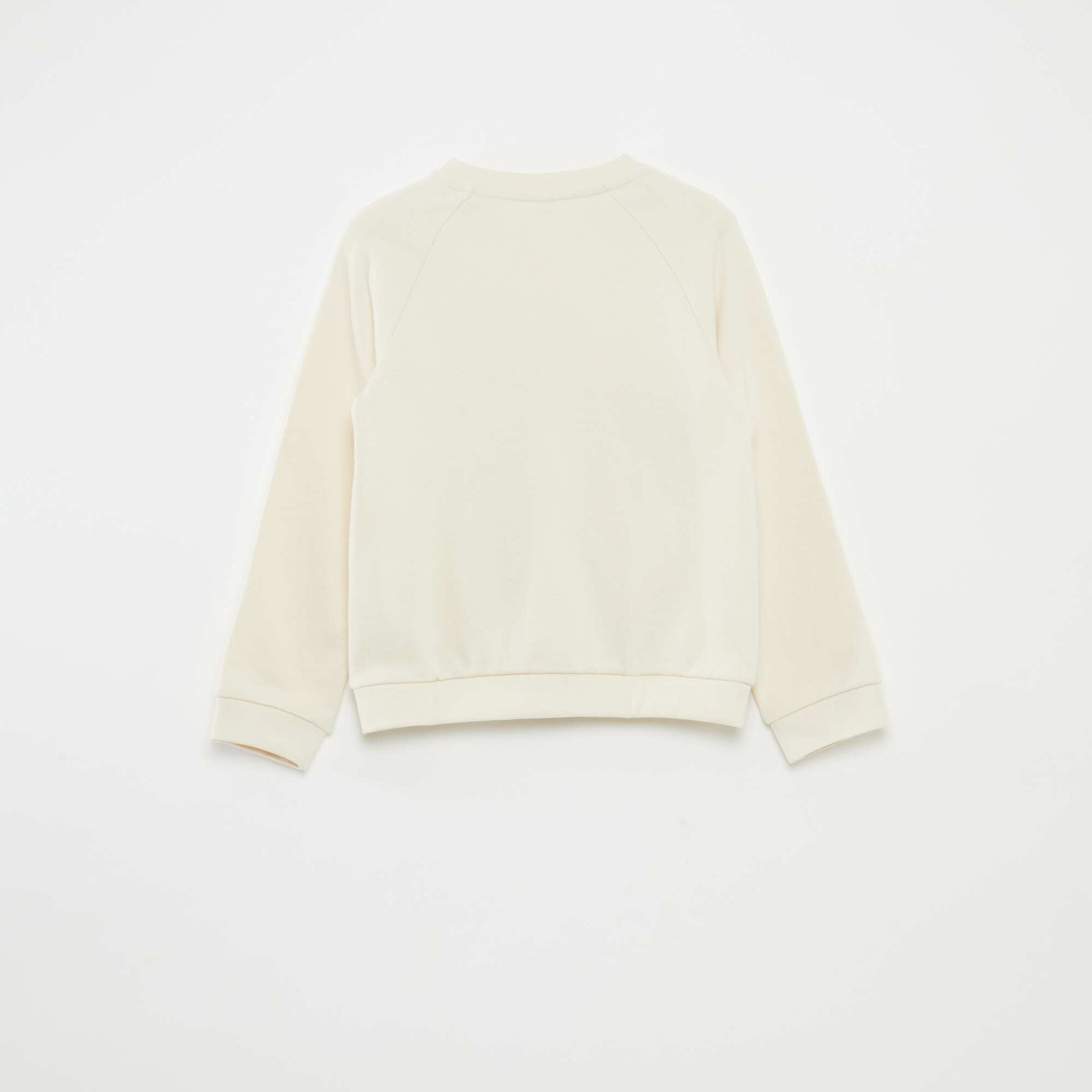 Sweat zippé à col rond BEIGE