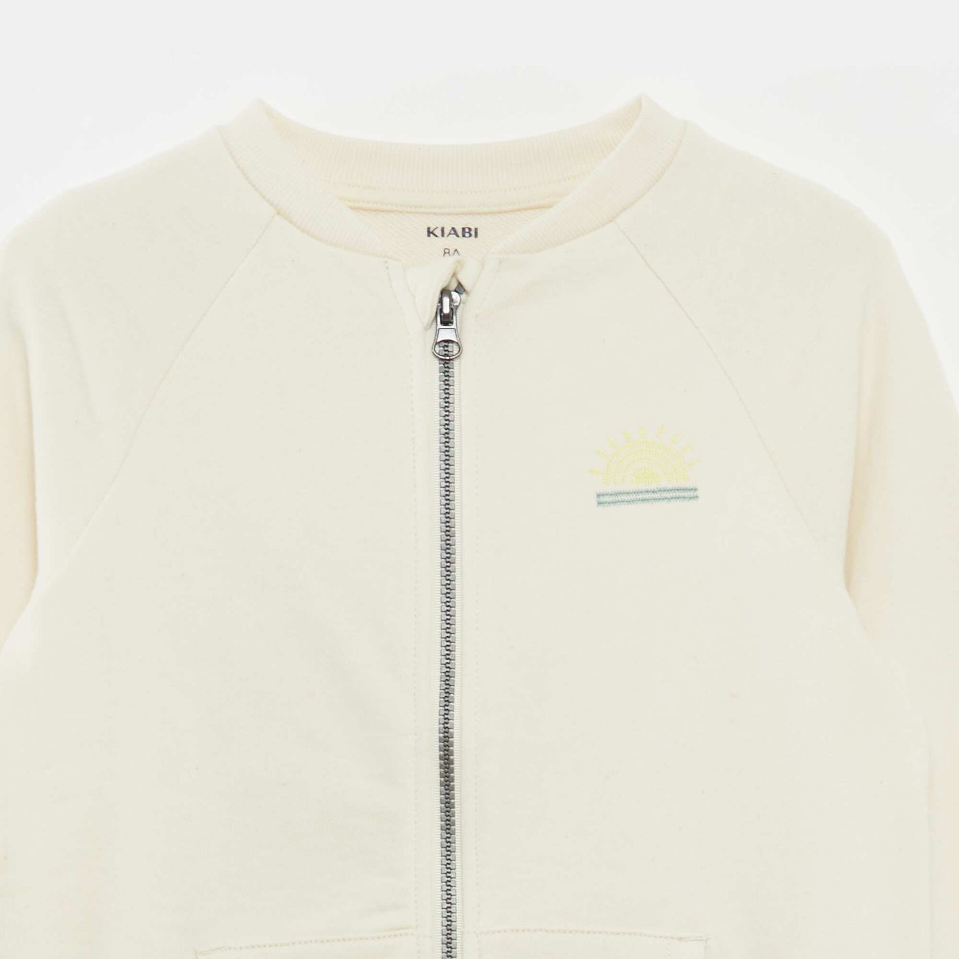 Sweat zippé à col rond BEIGE