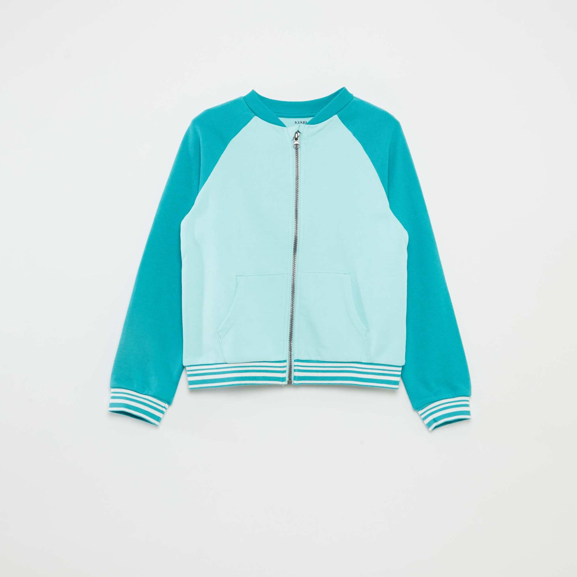 Sweat zippé à col rond BLEU