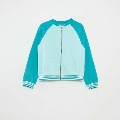 Sweat zippé à col rond BLEU