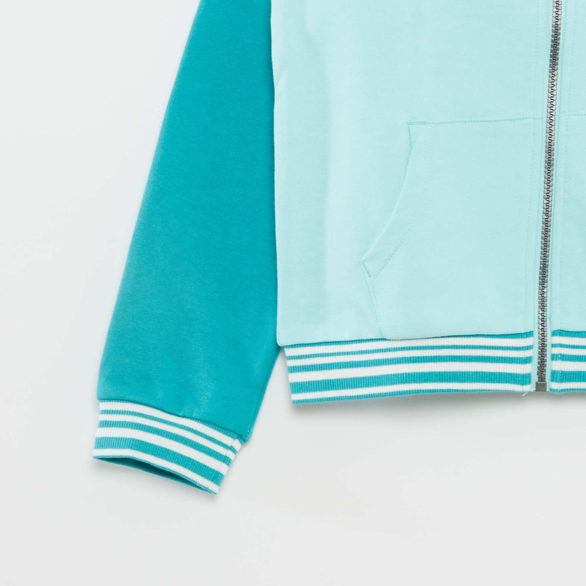 Sweat zippé à col rond BLEU