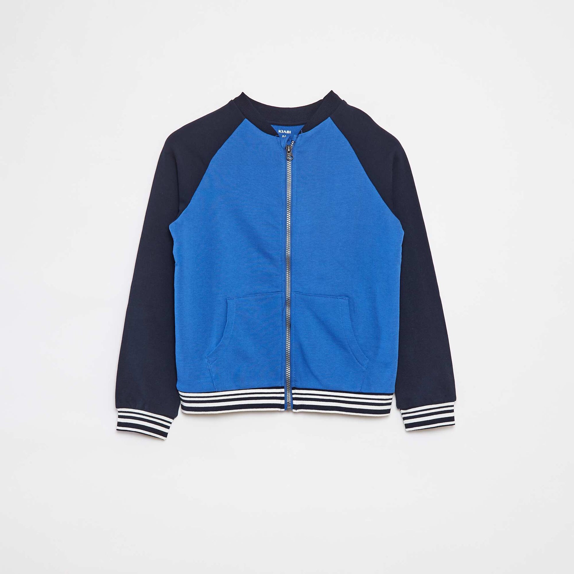 Sweat zippé à col rond BLEU