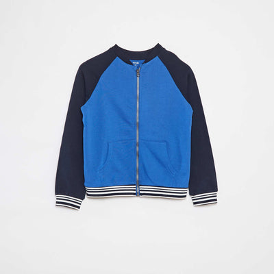 Sweat zippé à col rond BLEU