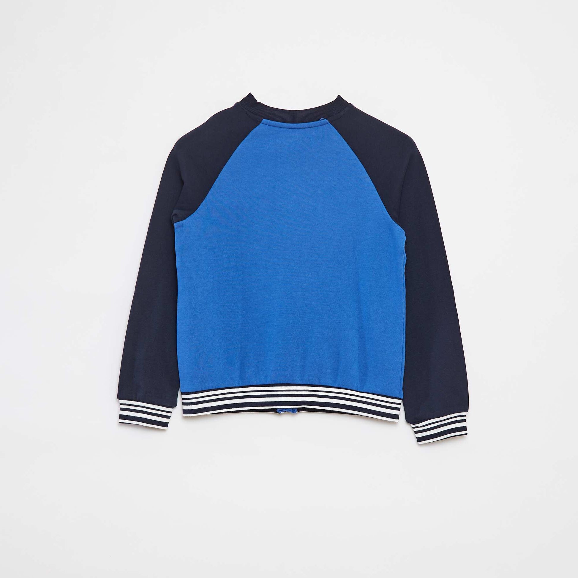 Sweat zippé à col rond BLEU