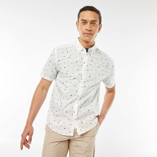 Chemise droite à manches courtes BLANC