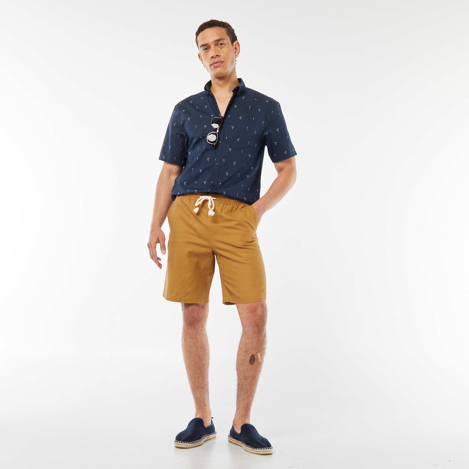 Chemise droite à manches courtes MARINE