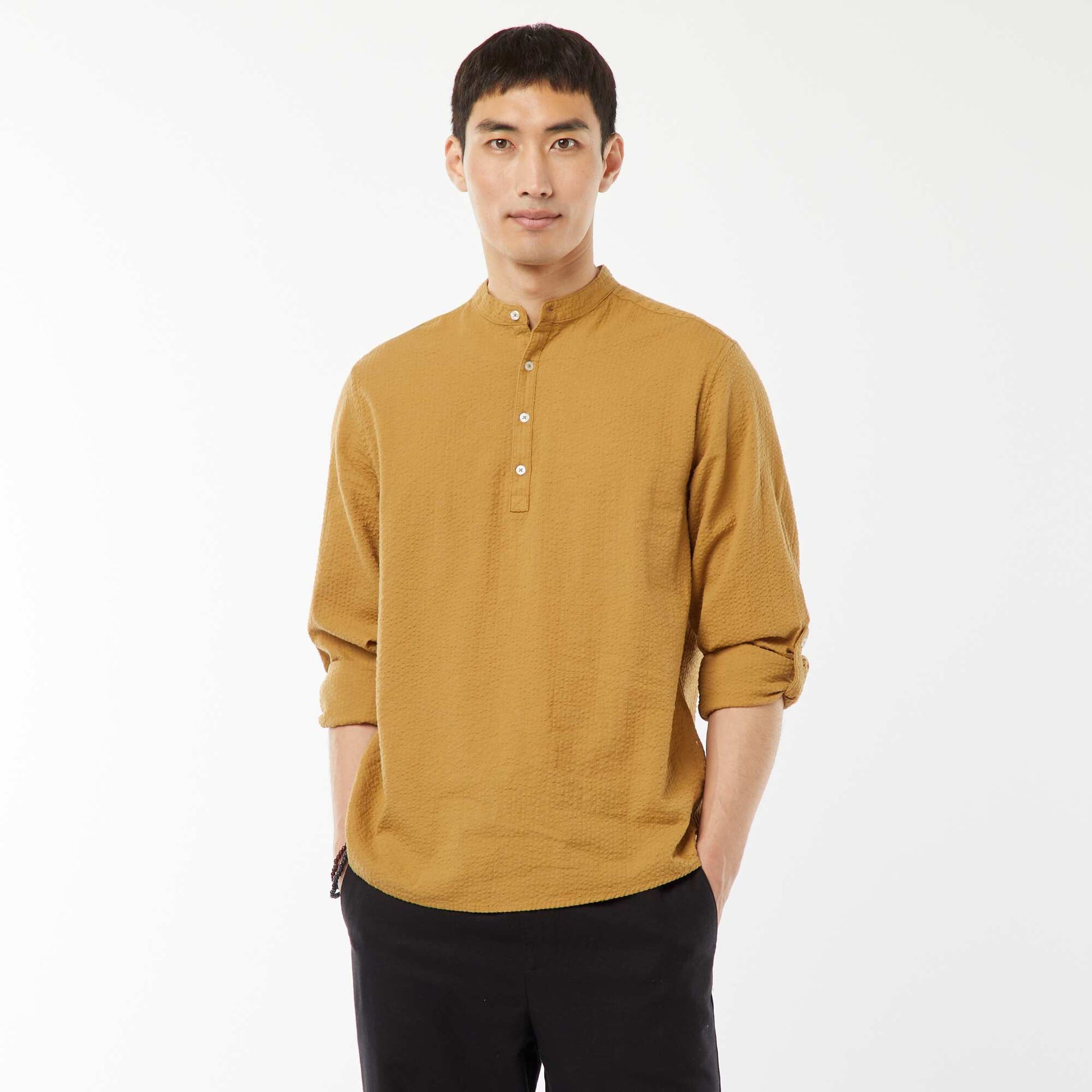 Chemise en maille gaufrée VERT