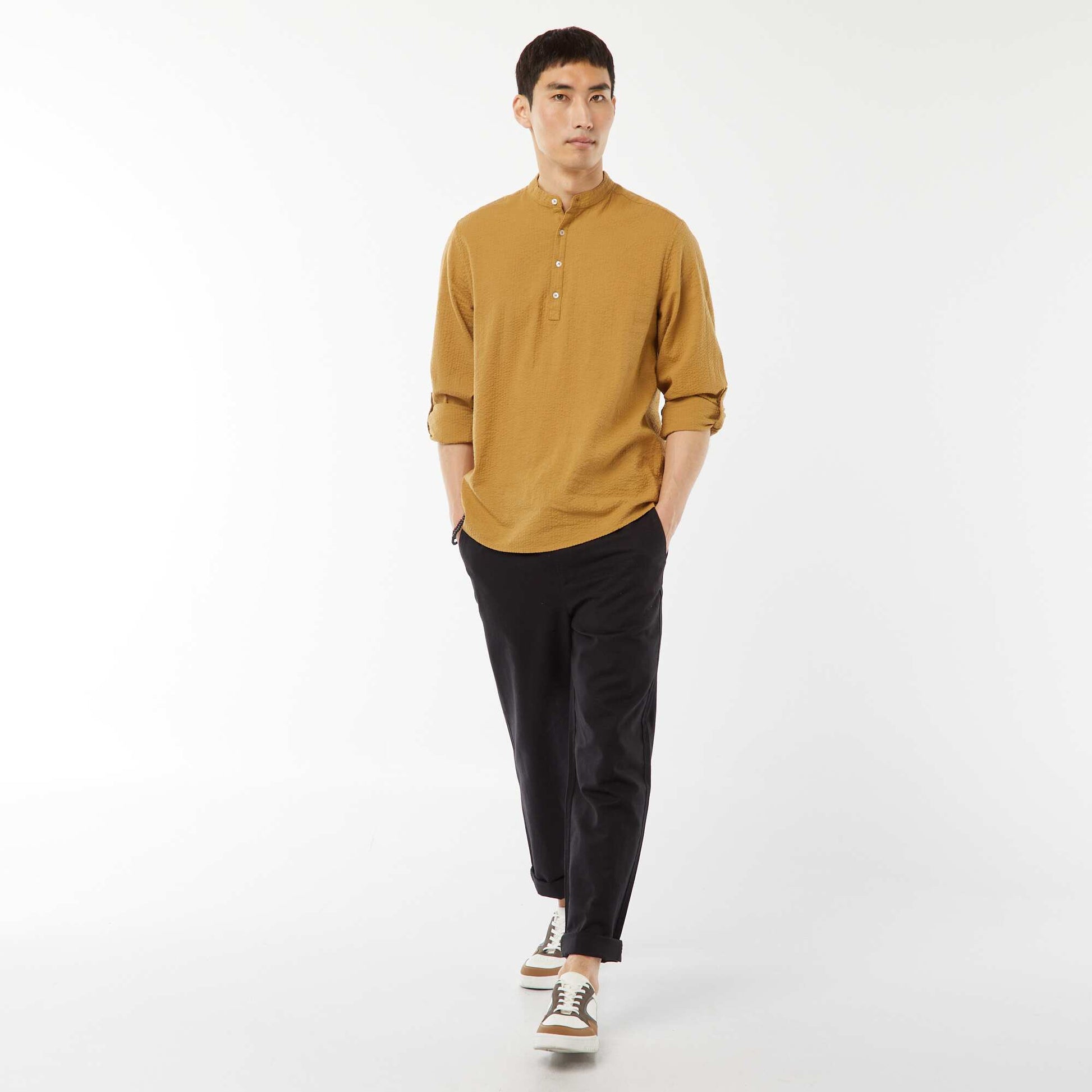 Chemise en maille gaufrée VERT