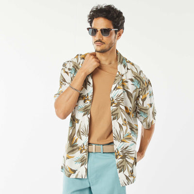 Chemise manches courte à motif VERT