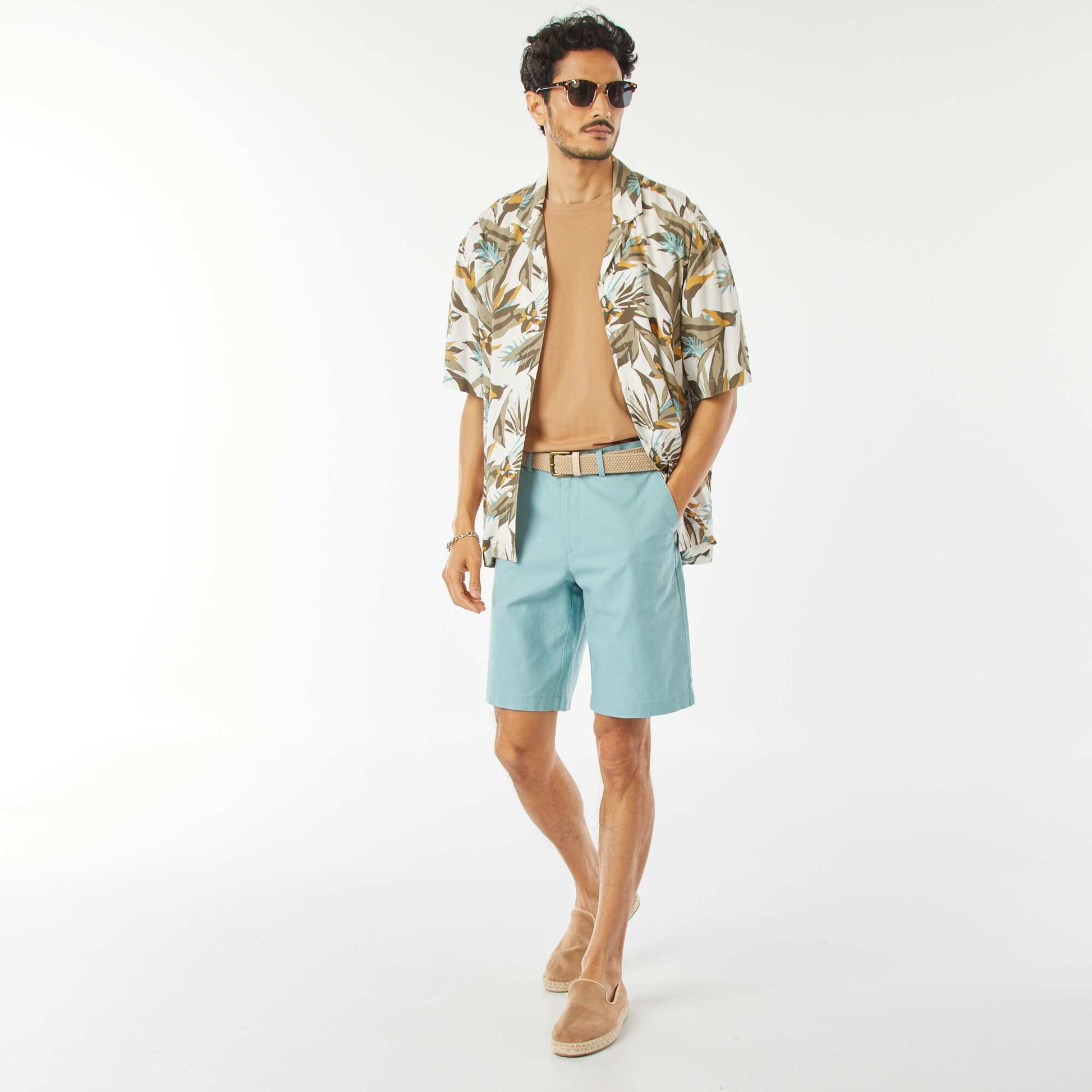 Chemise manches courte à motif VERT
