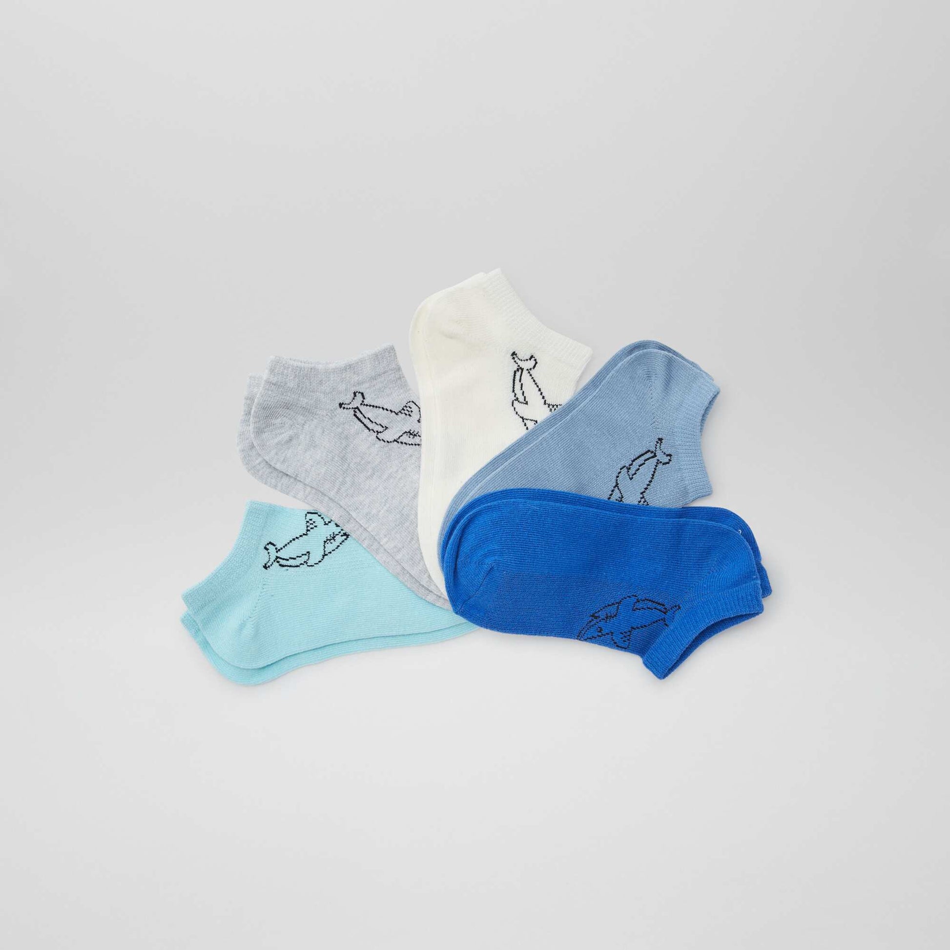 Lot de chaussettes invisibles imprimées BLEU