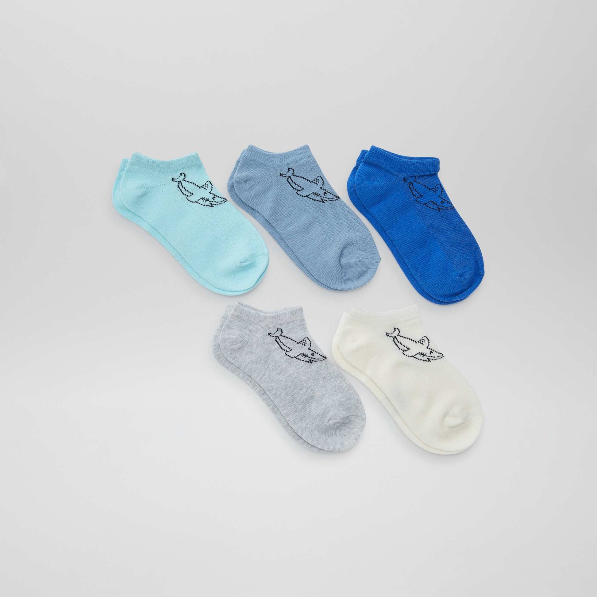 Lot de chaussettes invisibles imprimées BLEU