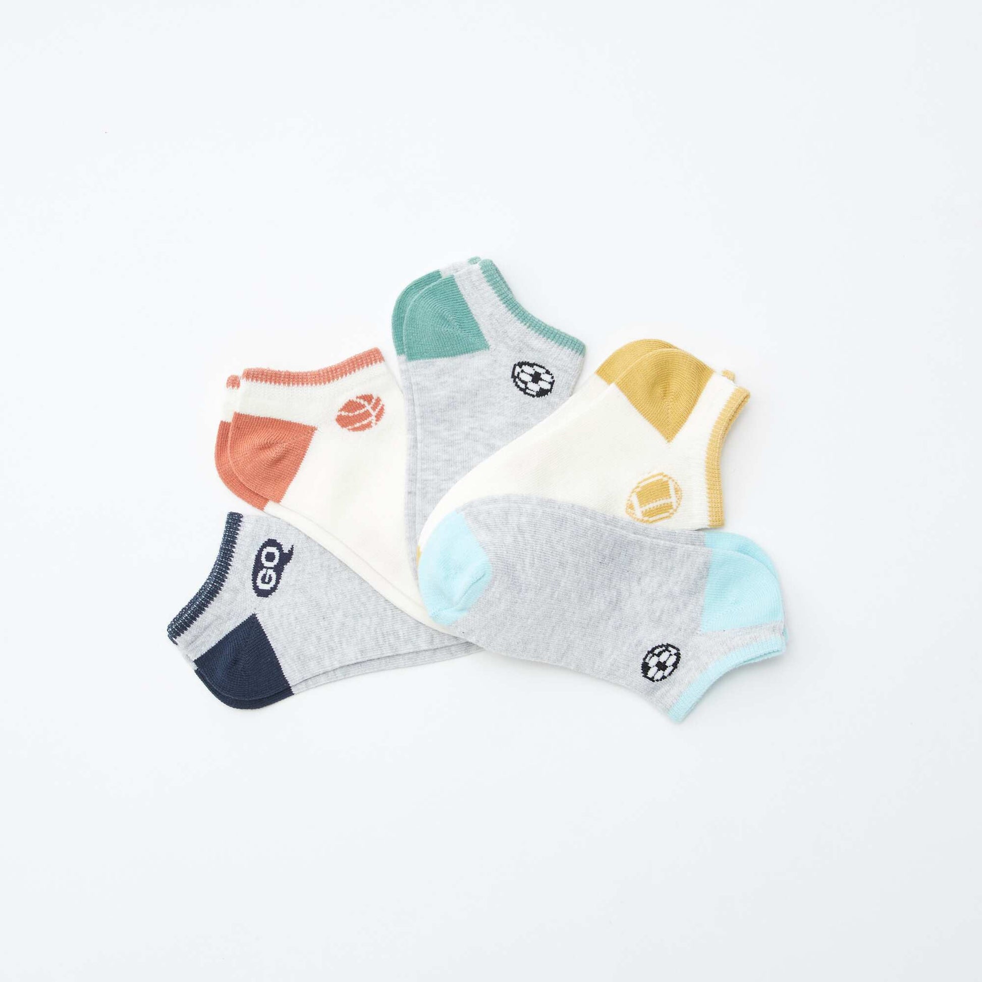 Lot de chaussettes invisibles imprimées GRIS