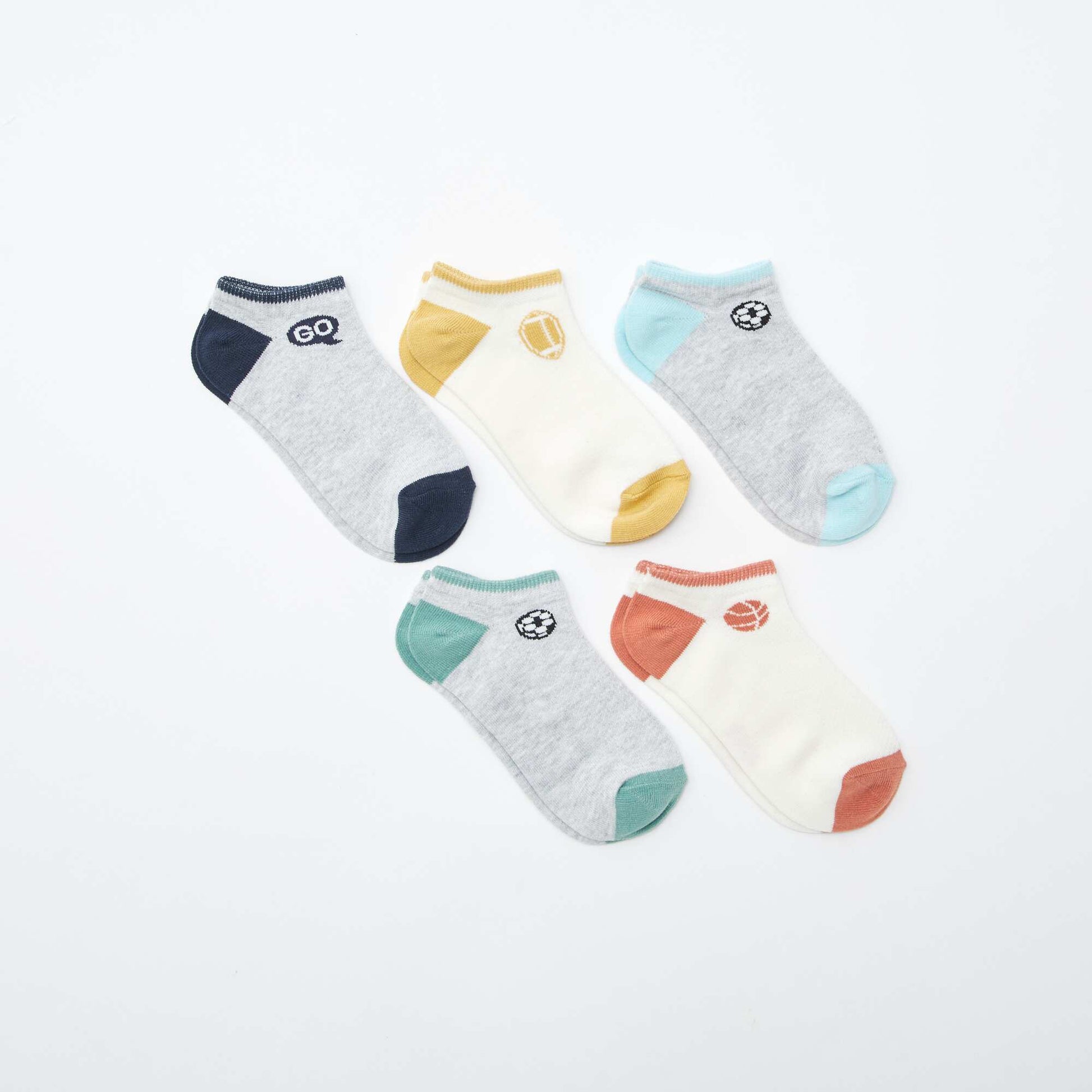 Lot de chaussettes invisibles imprimées GRIS
