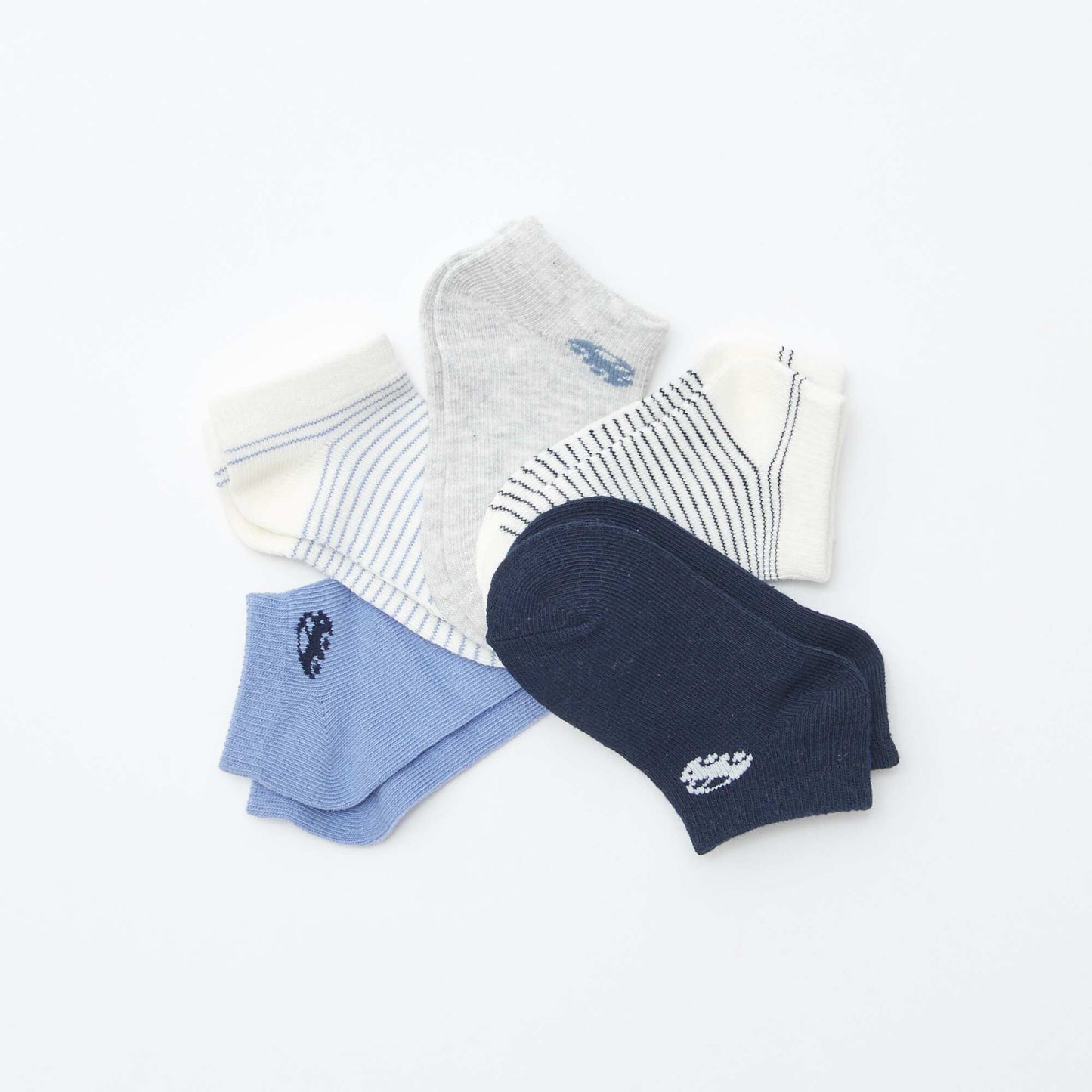 Lot de 5 paires de chaussettes invisibles BLEU