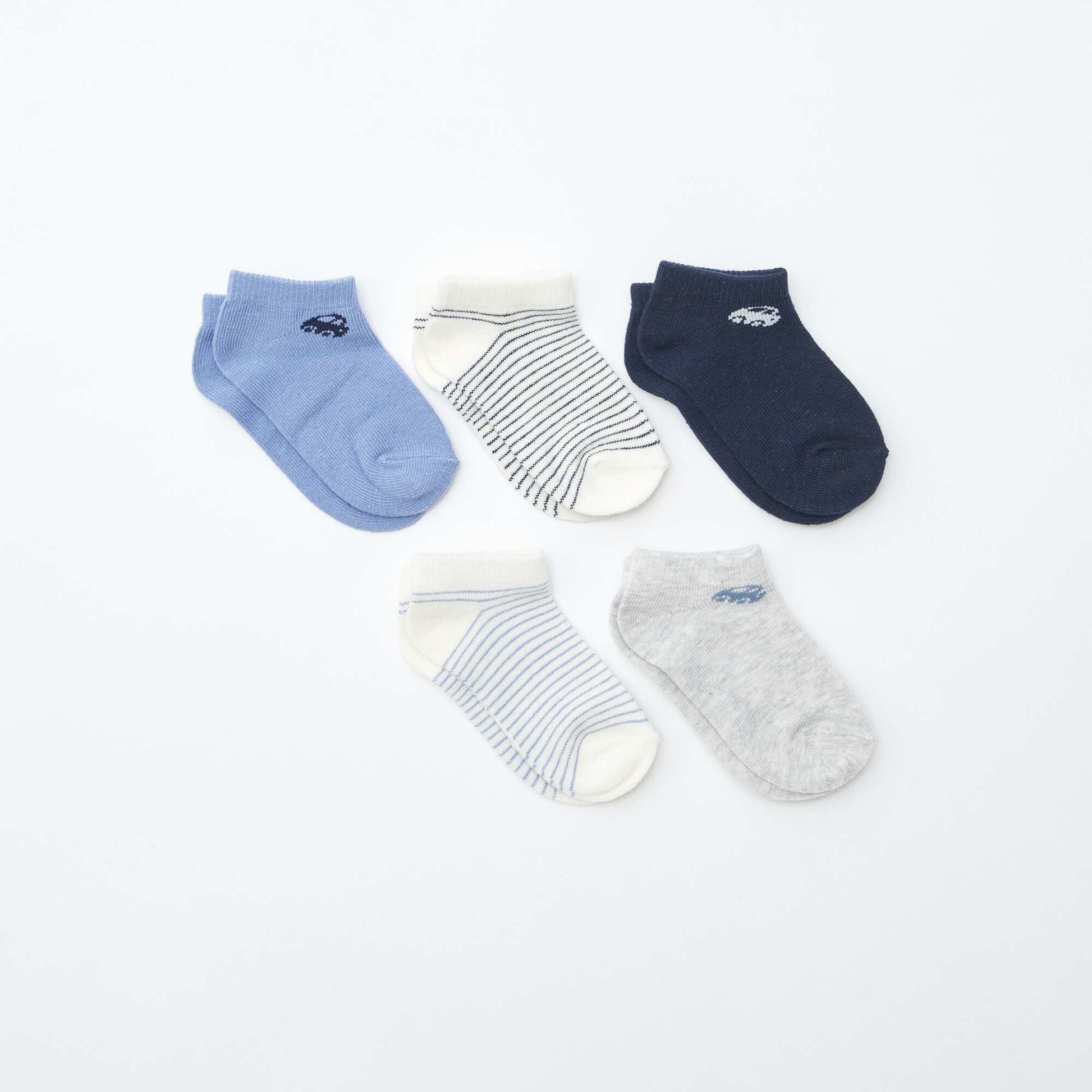 Lot de 5 paires de chaussettes invisibles BLEU
