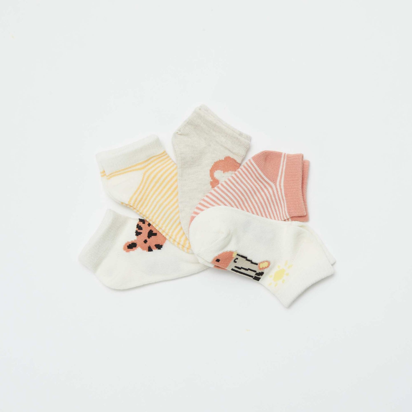 Lot de 5 paires de chaussettes invisibles BLANC SAFARI