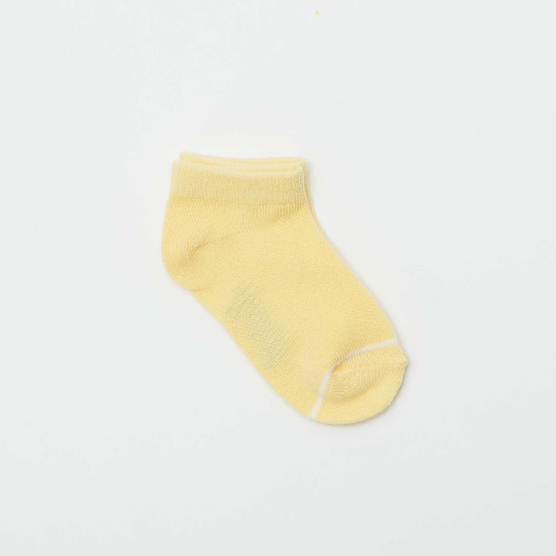 Lot de 5 paires de chaussettes invisibles JAUNE SOLEIL