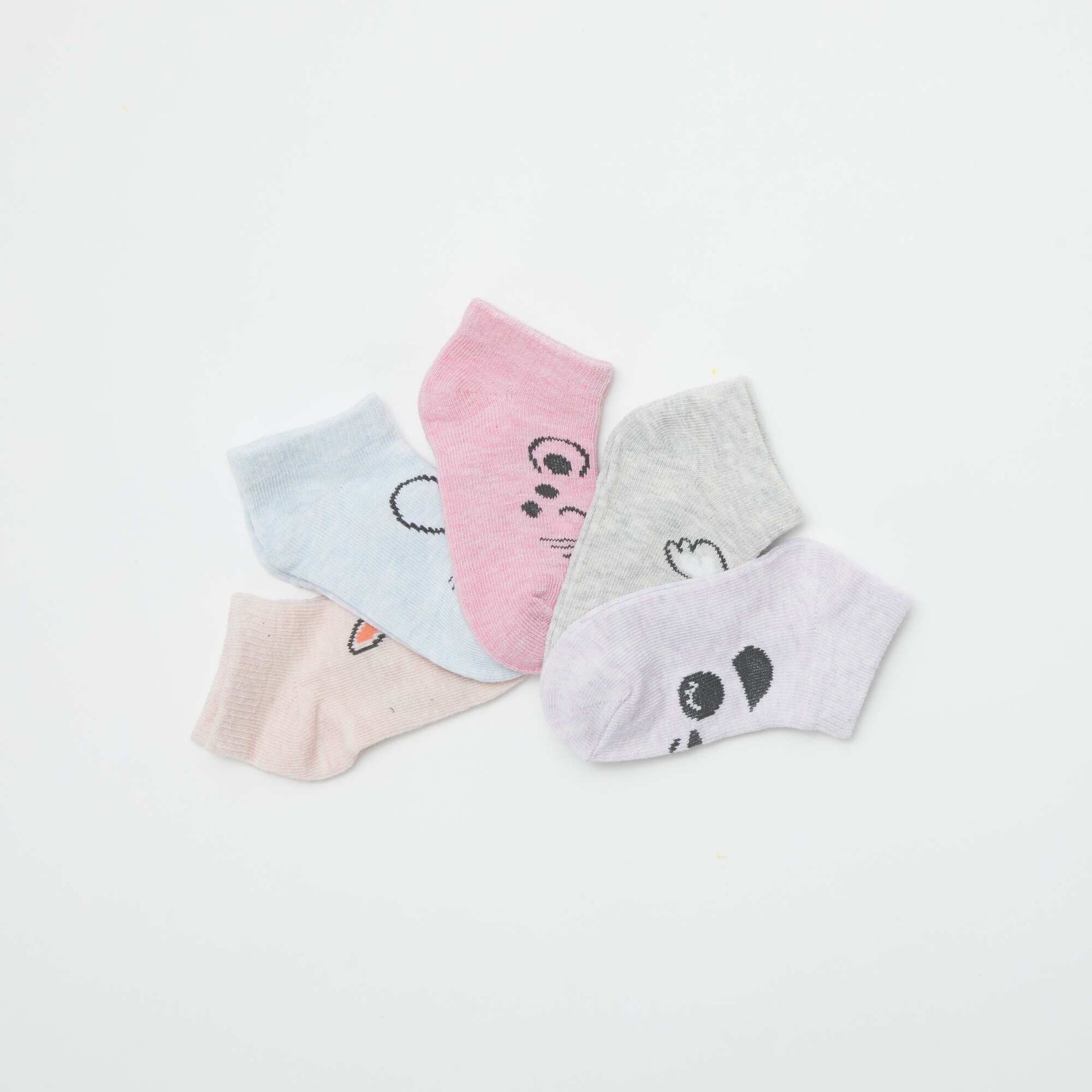 Lot de 5 paires de chaussettes invisibles MULTICOLORE