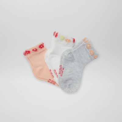 Chaussettes fantaisies en maille - lot de 3 BLANC