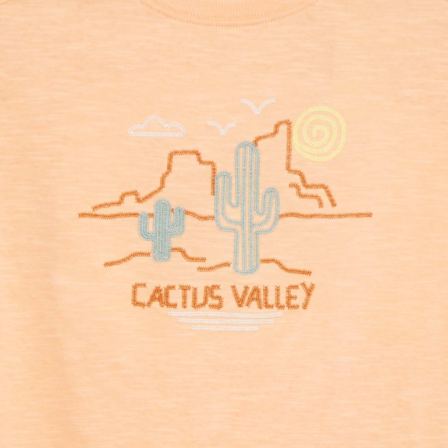 T-shirt avec découpes fantaisies et broderies ORANGE