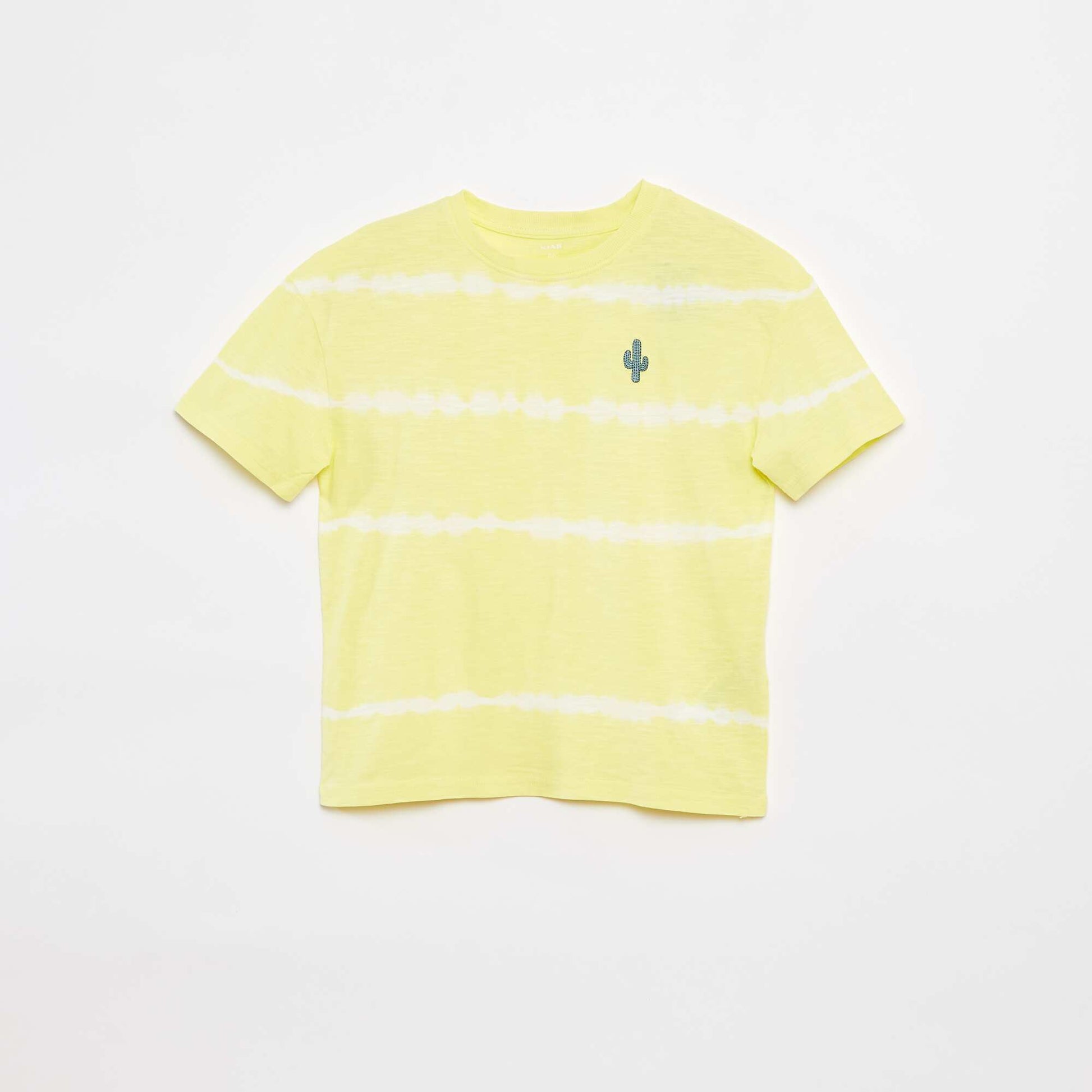Tee-shirt avec rayures tie and dye JAUNE