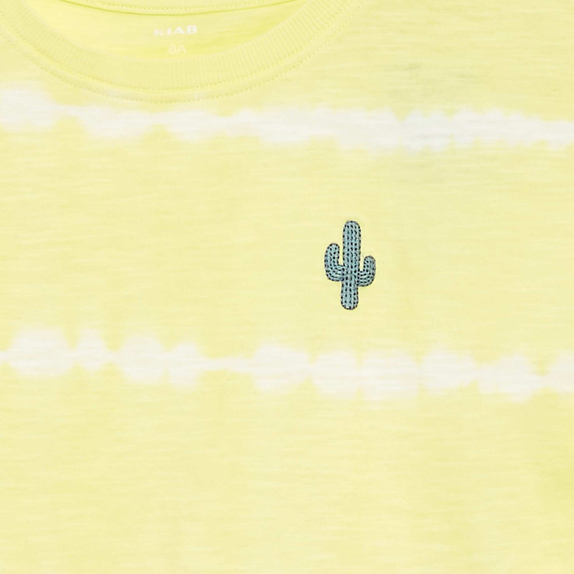 Tee-shirt avec rayures tie and dye JAUNE