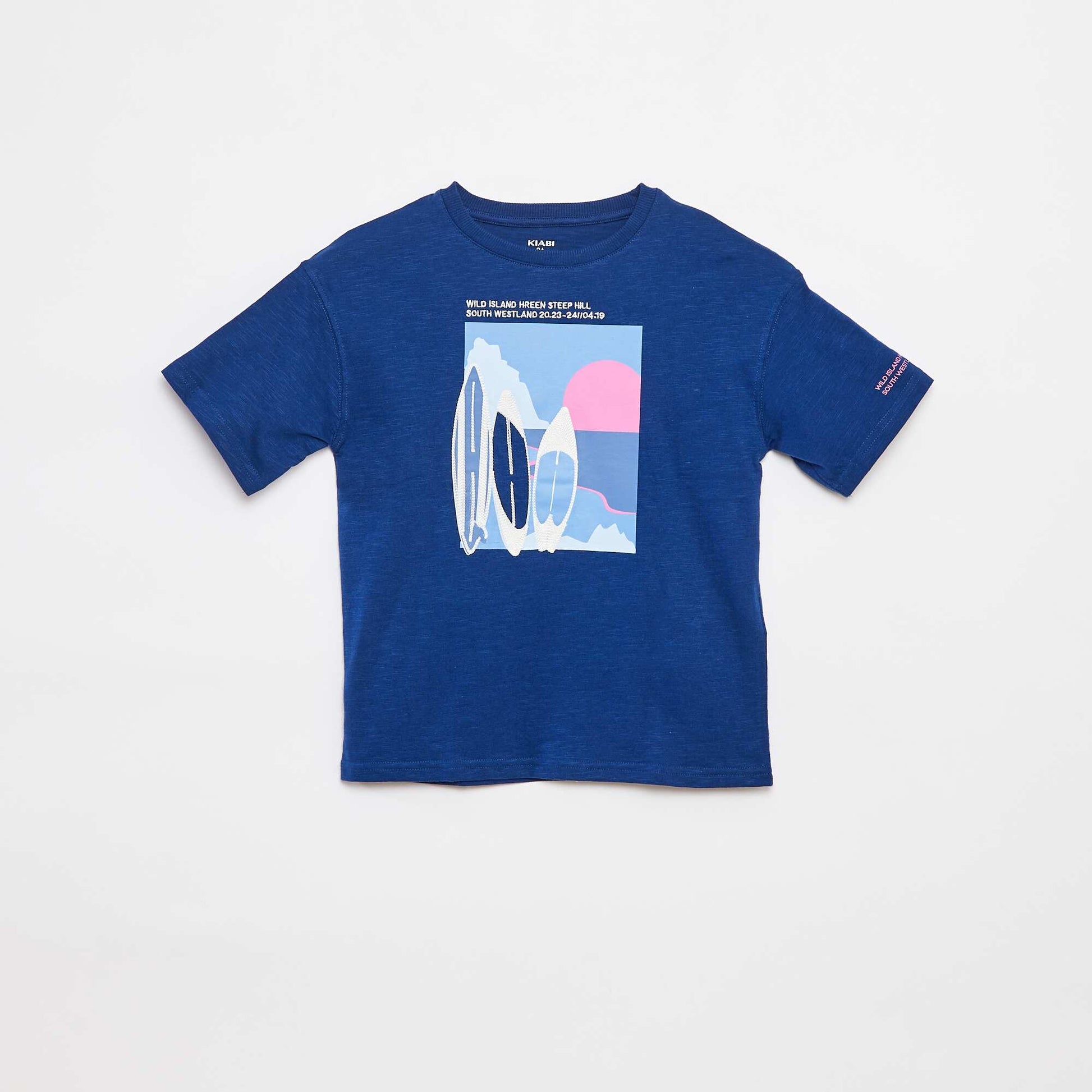 T-shirt à manches courtes avec imprimé BLEU