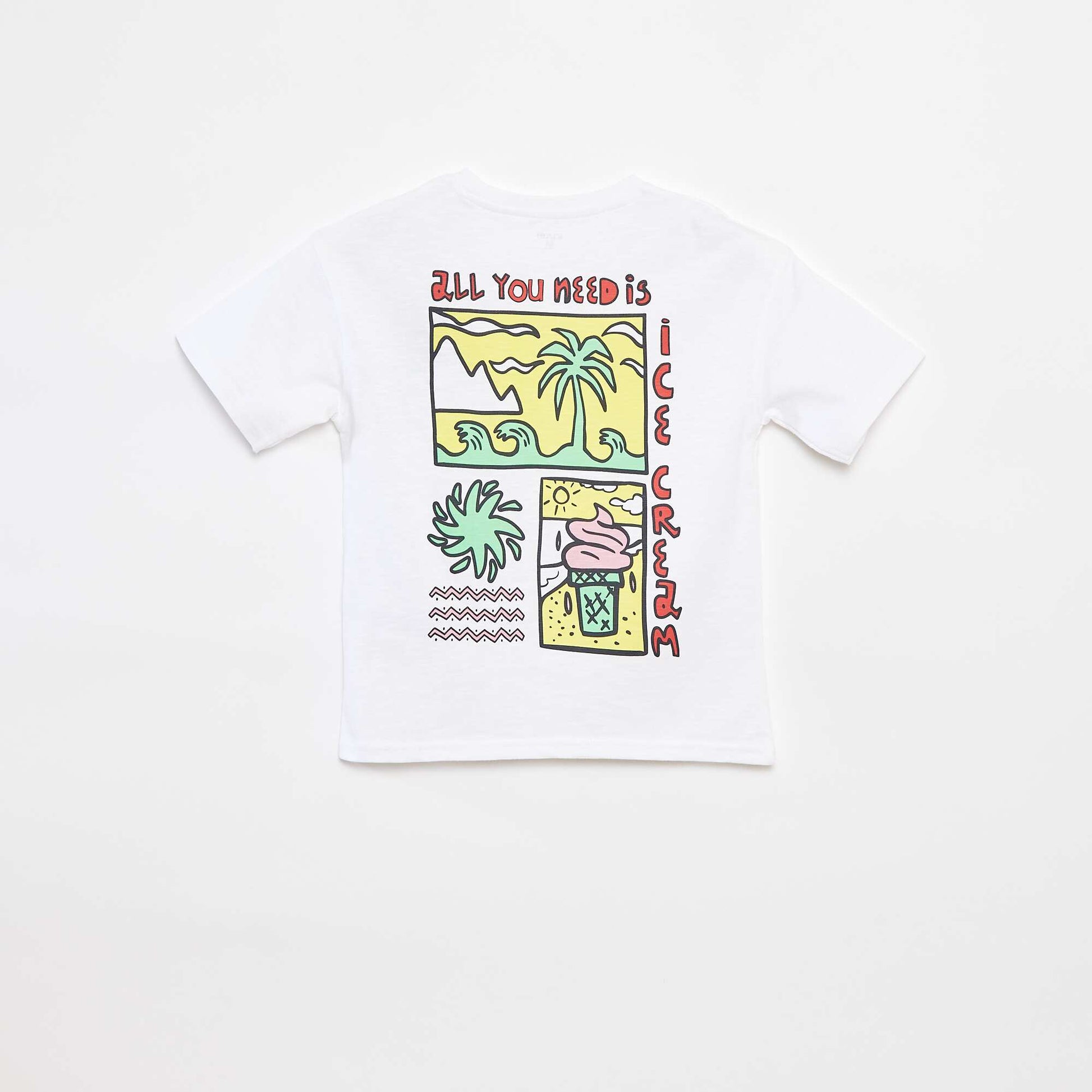 T-shirt à manches courtes avec imprimé BLANC