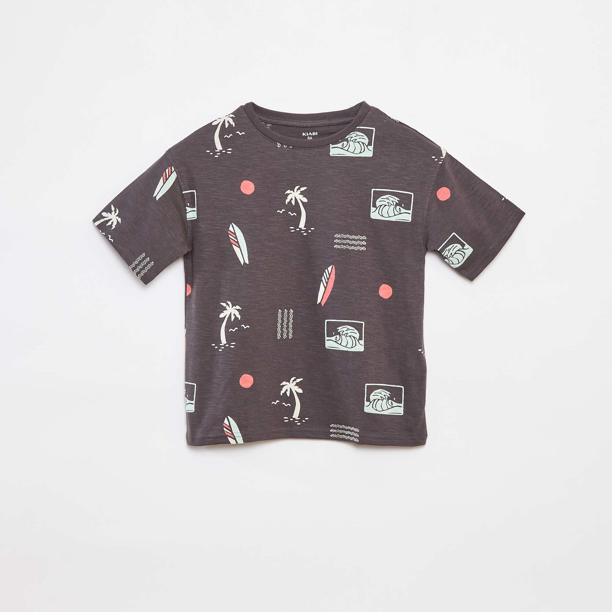 T-shirt à manches courtes avec imprimé NOIR