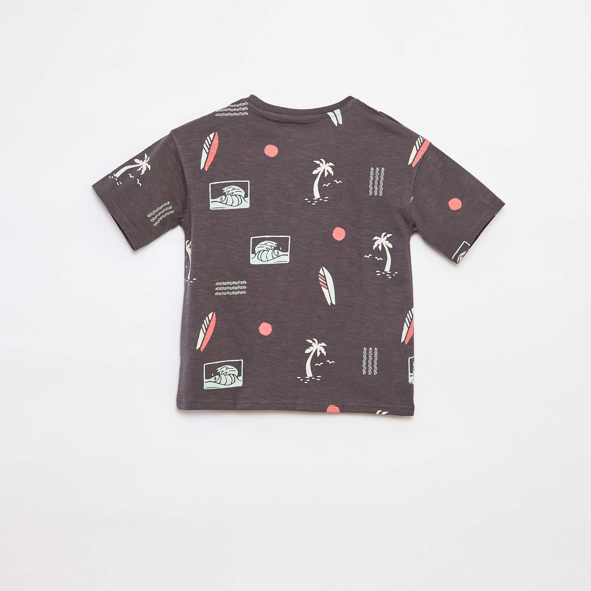 T-shirt à manches courtes avec imprimé NOIR