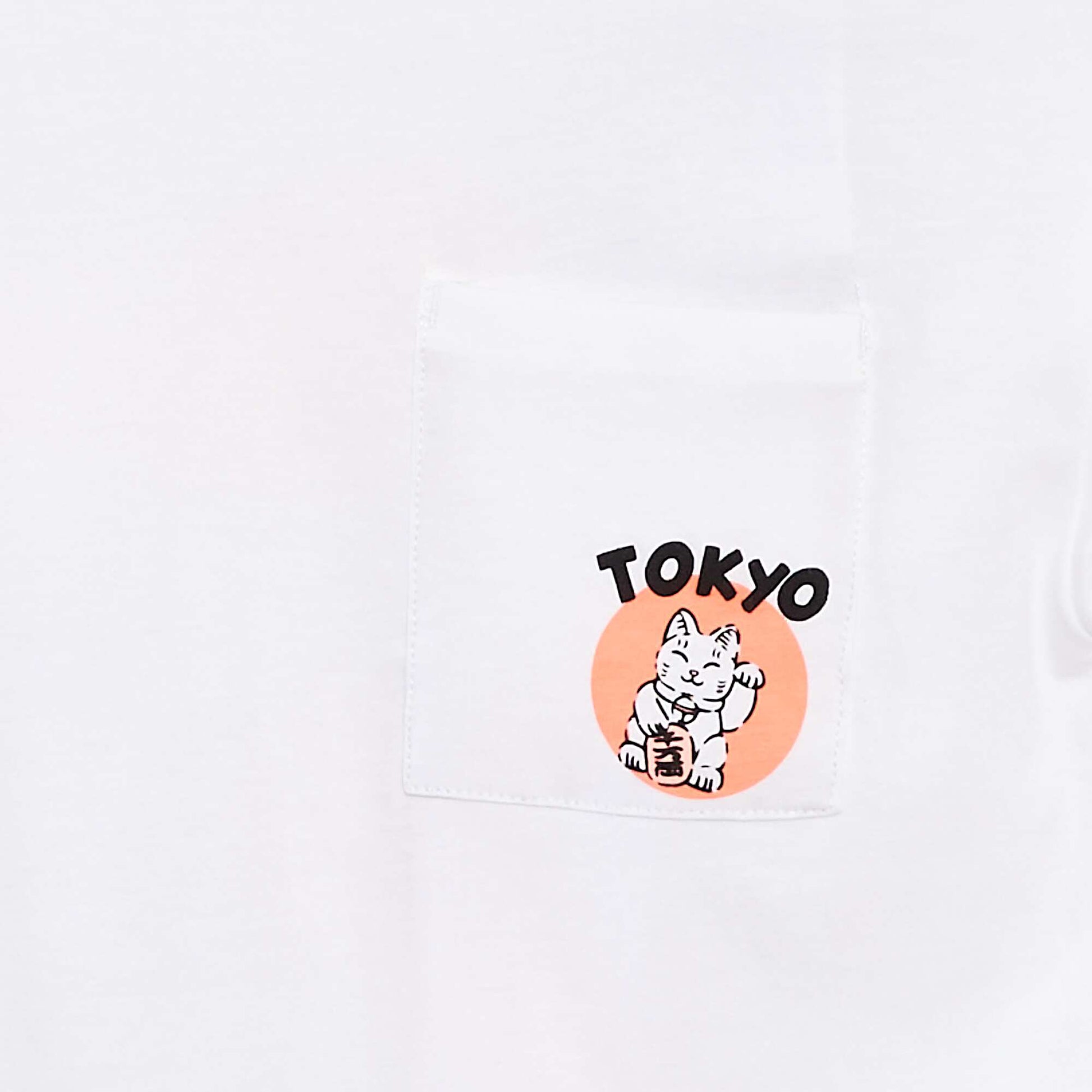 T-shirt loose avec poche poitrine BLANC