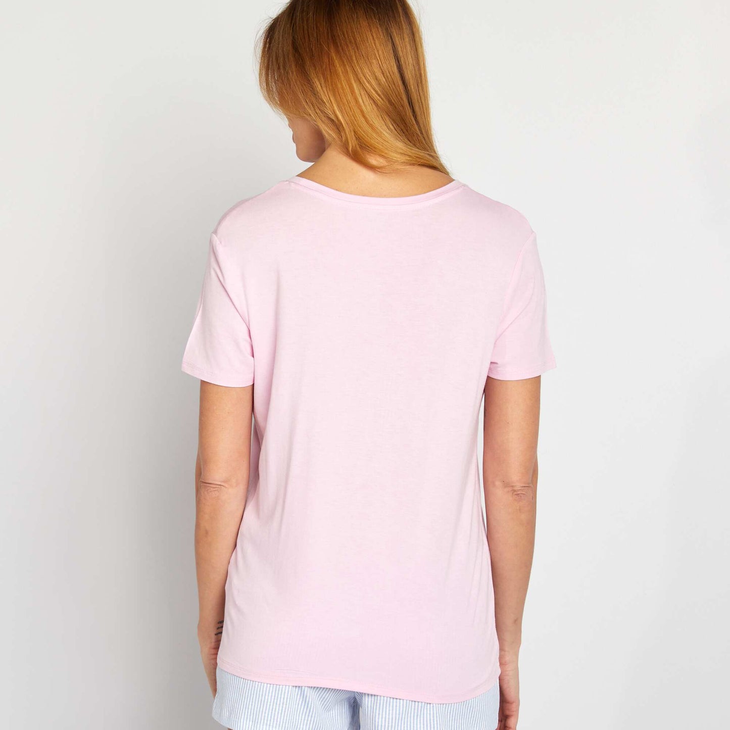 T-shirt fluide col V ROSE