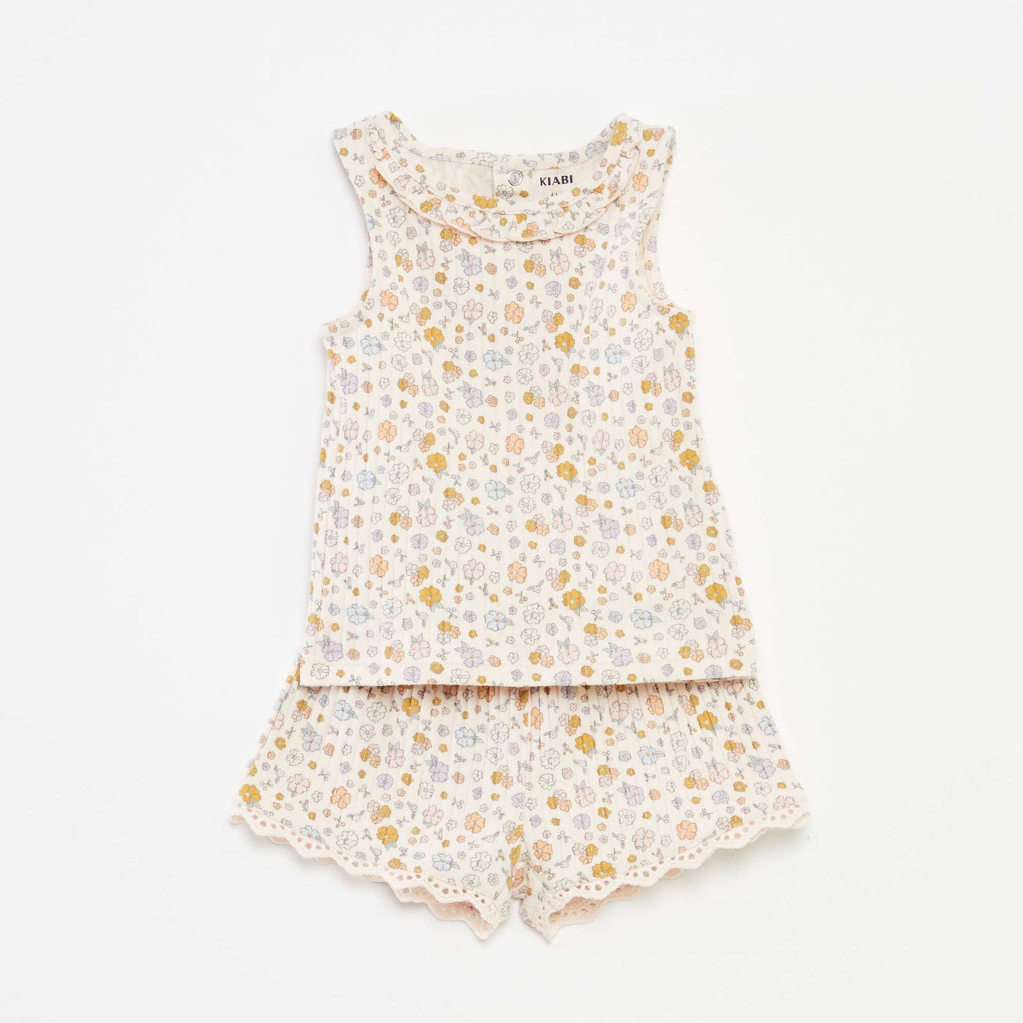 Ensemble débardeur + short en maille côtelée - 2 pièces ROSE